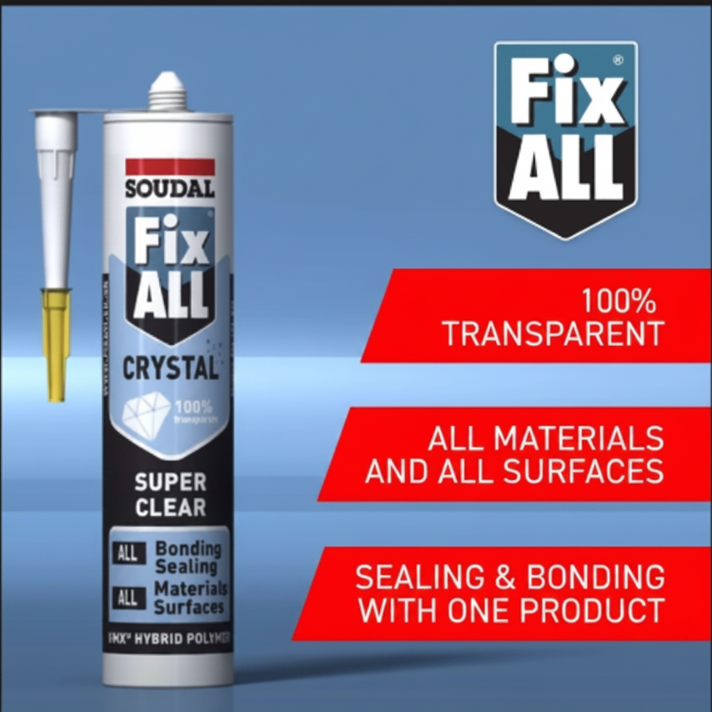 Soudal Fix ALL Crystal key features infographic